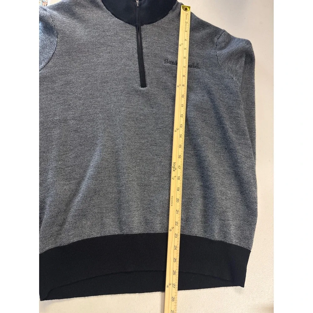 Brooks Brothers Men's Size XL Quarter Zip Grey Merino Wool Smithfield Sweater